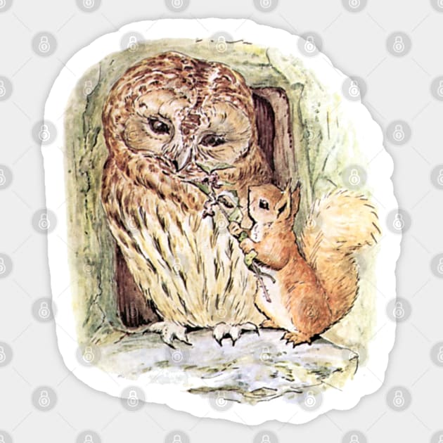 Squirrel Nutkin and Mr. Brown - Beatrix Potter Sticker by forgottenbeauty